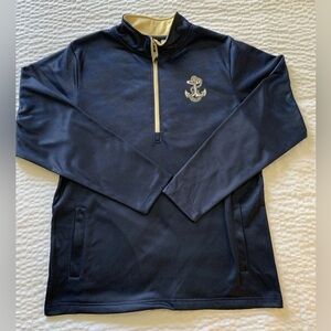 Colosseum blue mens pullover With Zipper with NAVY logo,  Large